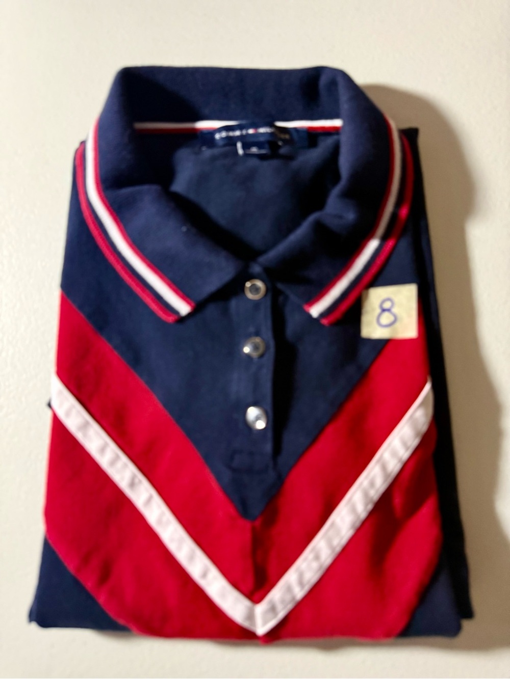 Tommy Hilfiger Colorblock Polo Dress Navy Red White size M